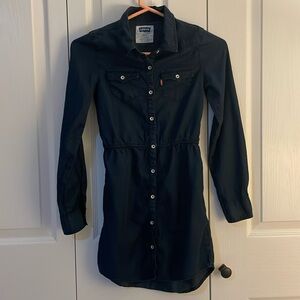 Girl’s SZ 10 LEVIS Button Front Long Sleeve Dressv